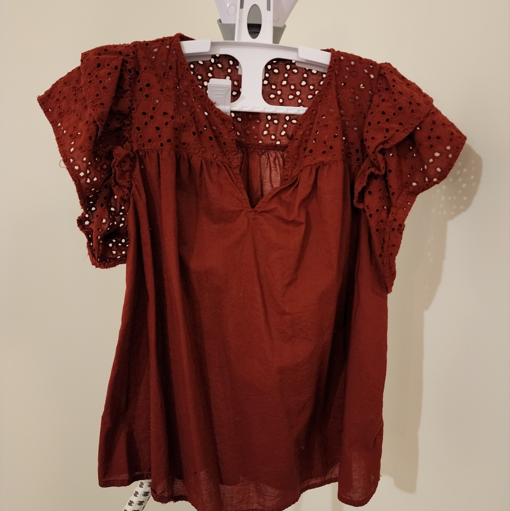 A new day blood red blouse